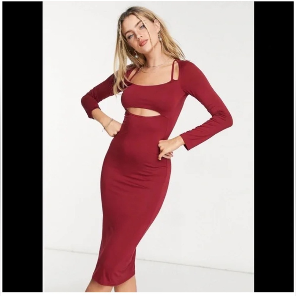 ASOS | Bolero Cutout Long Sleeve Midi Dress Sz US 6